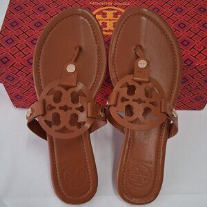 Tory Burch Miller Sandals – Vintage Vachetta Leather, Brown/Tan – Size 38 -US 8M